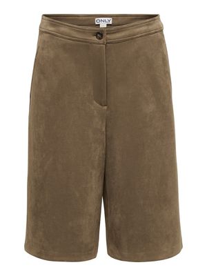 ONLSTINA FAUX SUEDE BERMUDA SHORTS PNT Bronze Brown