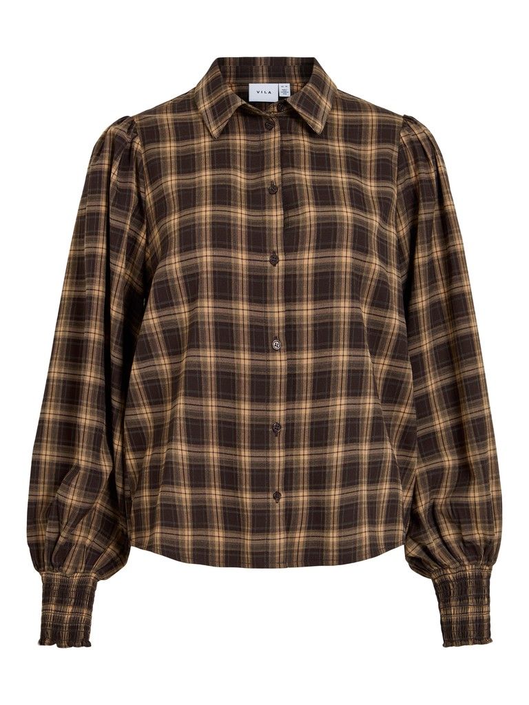 VILENE CHECK L/S SHIRT Nomad-COFFEE BEAN