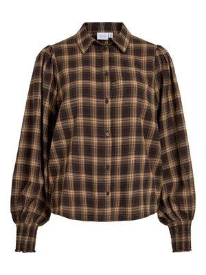 VILENE CHECK L/S SHIRT Nomad-COFFEE BEAN