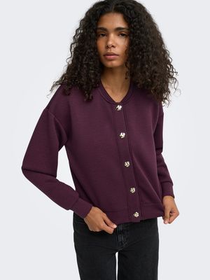ONLNAOMI L/S BOMBER RS SWT Fig-Gold buttons