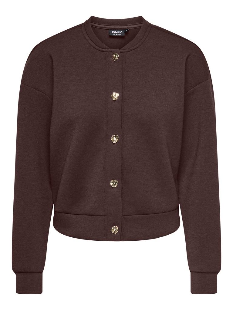 ONLNAOMI L/S BOMBER RS SWT Coffee Bean-Gold buttons