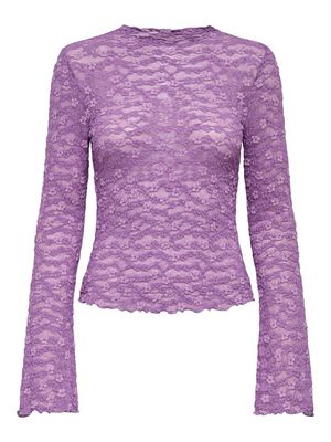 ONLLOLLIE L/S LACE TOP CS JRS Pansy/Pale violet fl