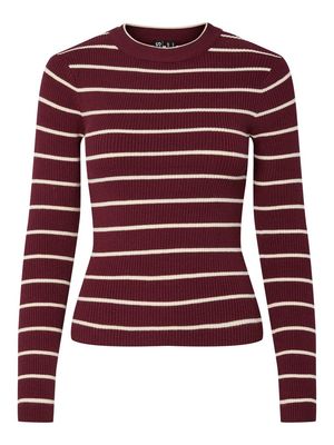 PCMIRA NEW LS O-NECK KNIT NOOS BC Tawny Port/BIRCH NAR