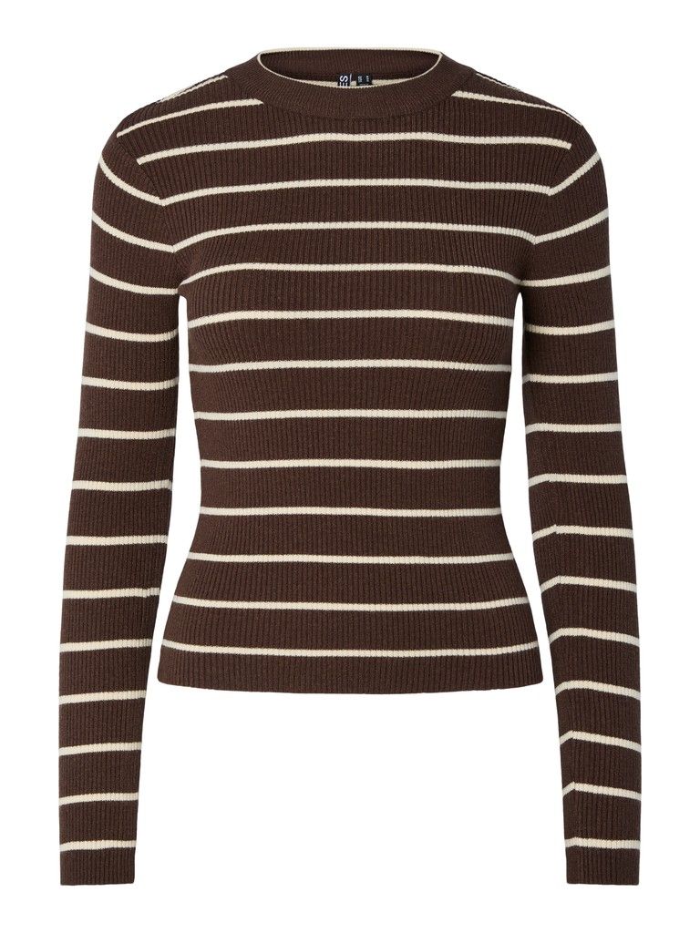 PCMIRA NEW LS O-NECK KNIT NOOS BC Hot Fudge-BIRCH NARROW