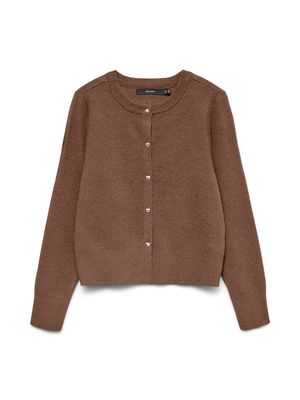 VMKACY LS O-NECK CARDIGAN Cocoa Brown