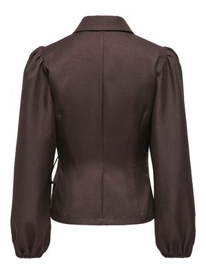 JDYJAMIE L/S TIE TOP WVN EXP Chocolate Brown