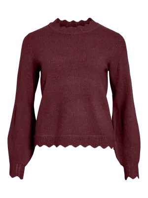 VINIKOLINA O-NECK L/S KNIT TOP - NOOS Port Royale/MELANGE