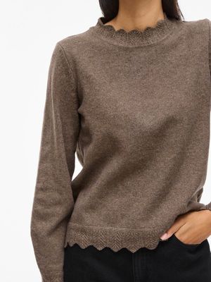 VINIKOLINA O-NECK L/S KNIT TOP - NOOS Falcon/MELANGE