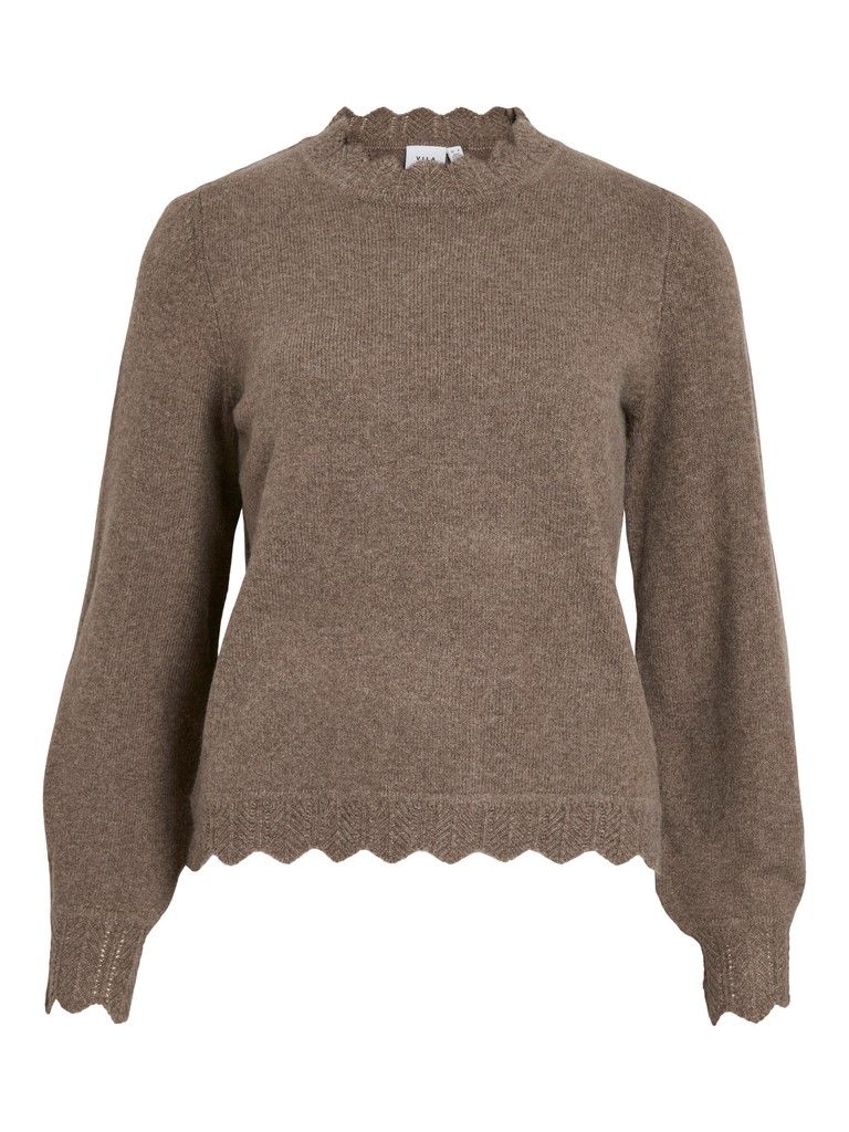VINIKOLINA O-NECK L/S KNIT TOP - NOOS Falcon/MELANGE