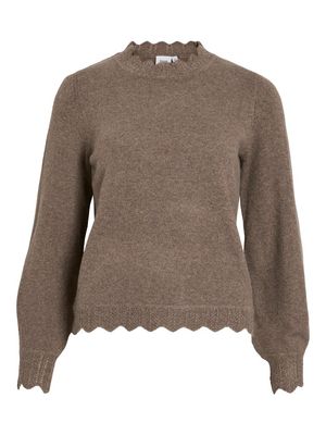 VINIKOLINA O-NECK L/S KNIT TOP - NOOS Falcon/MELANGE