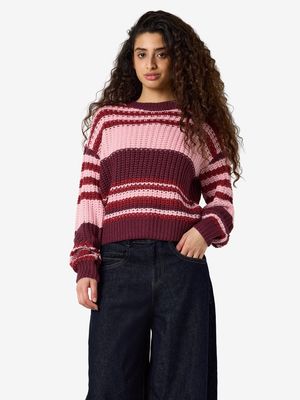 NMCHARLIE L/S O-NECK KNIT NOOS Fig/ROMANCE ROSE + R