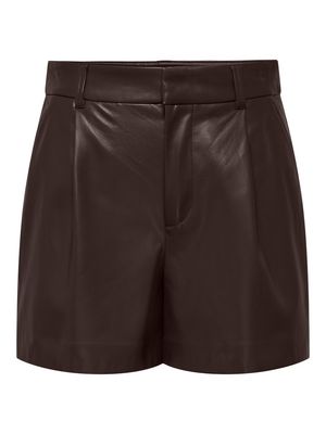 ONLSMOOTH HW FAUX LEA SHORTS CC PNT Chocolate Torte