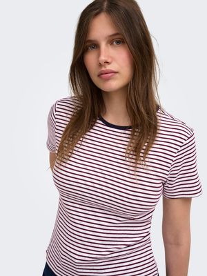 ONLKARI S/S STRIPE TEE JRS Zinfandel/CD STRIPE