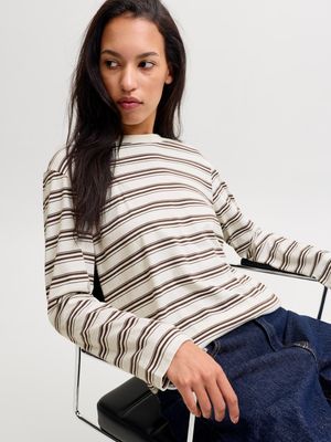 JXSOPHIA BOXY LS STRIPE TEE JRS SN Carafe/Vanilla Ice