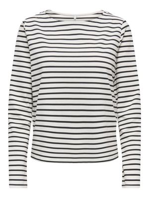 ONLKELLIE L/S BOATNECK TOP CC JRS Cloud Dancer/(Nea) b