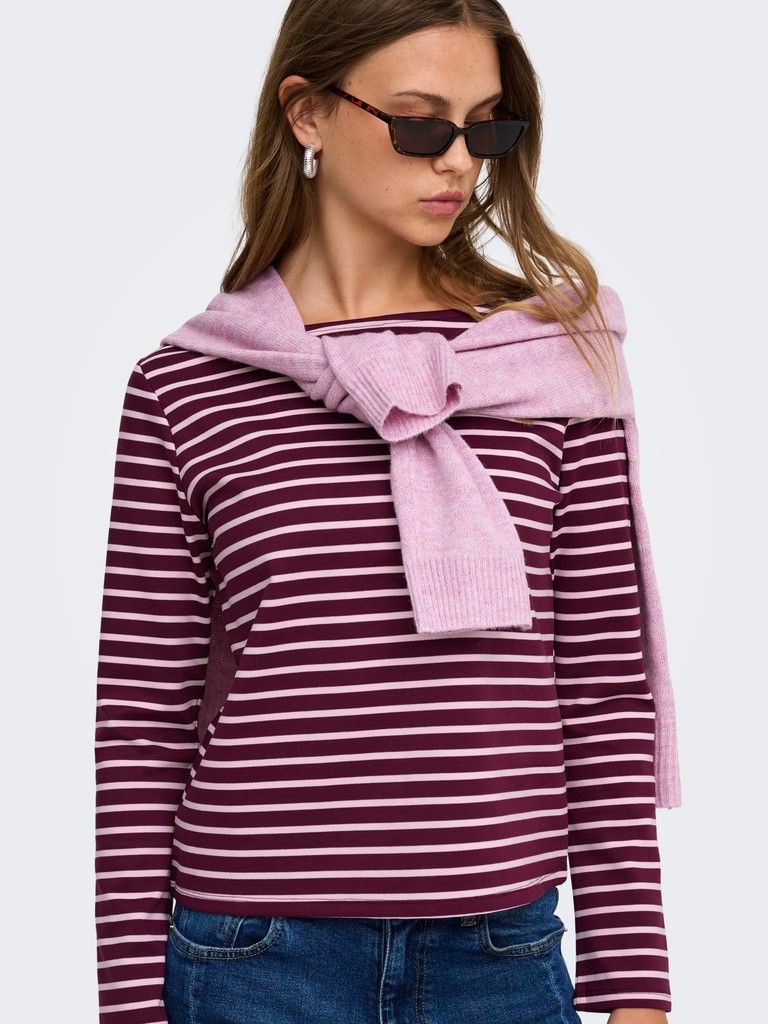 ONLKELLIE L/S BOATNECK TOP CC JRS Fig/(Nea) pale lilac