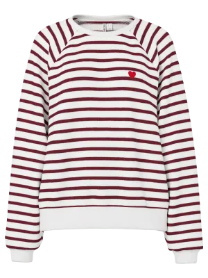 PCGRETA LS EMB UB SWEAT NOOS Cloud Dancer/TAWNY P