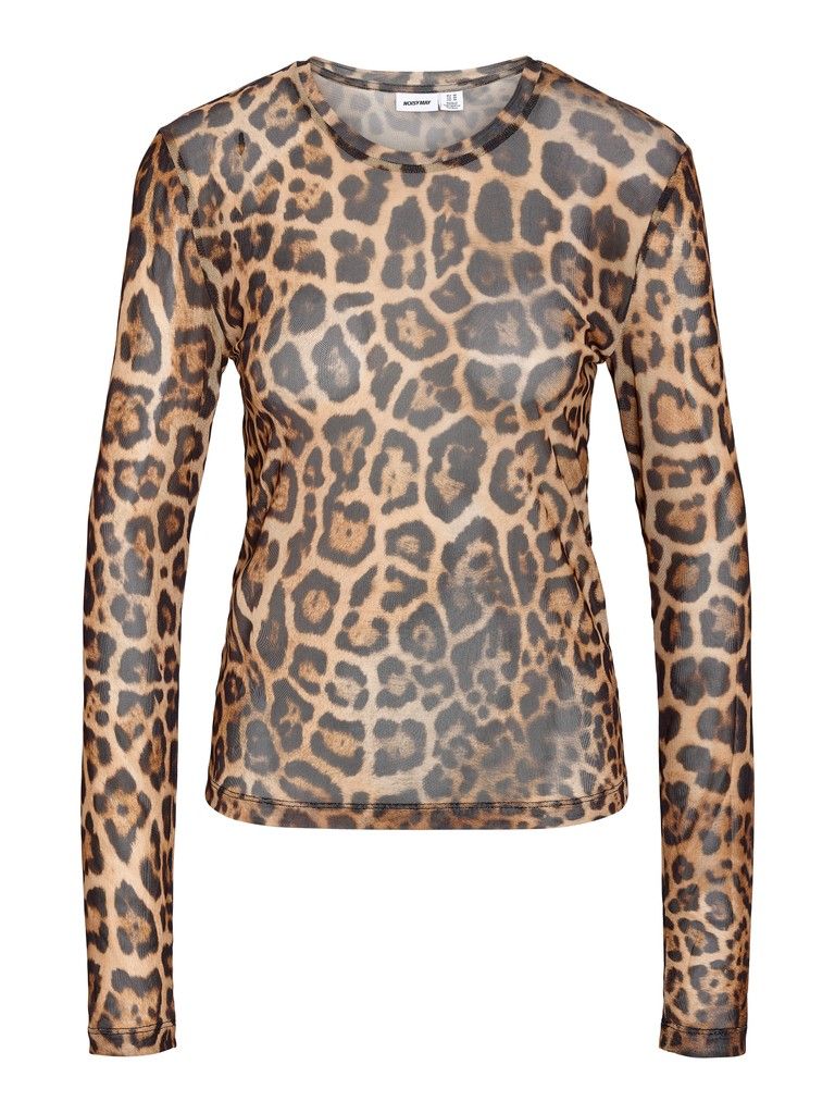 NMJUDITH L/S MESH TOP BG NOOS Black/NATURAL LEO