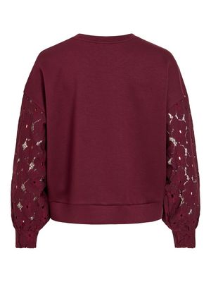 VISAVENA LACE O-NECK L/S SWEAT/LC Port Royale