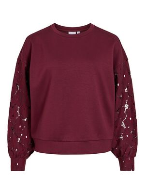 VISAVENA LACE O-NECK L/S SWEAT/LC Port Royale