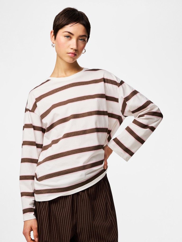 PCMILA LS LOOSE TEE JRS NOOS BC Coffee Quartz/ROSEAT