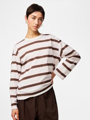 PCMILA LS LOOSE TEE JRS NOOS BC Coffee Quartz/ROSEAT