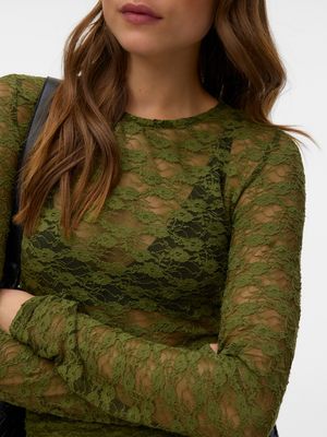 VMBONITA LS O-NECK TOP JRS Sphagnum/SOLID