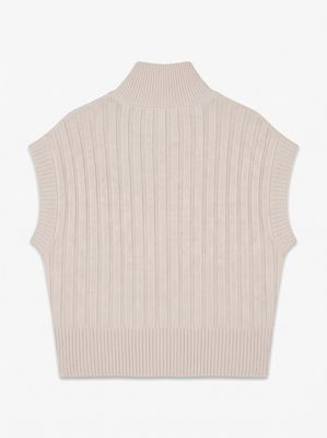 VMBANG RIB SL HIGHNECK ZIPPER VEST NOOS Birch/MELANGE