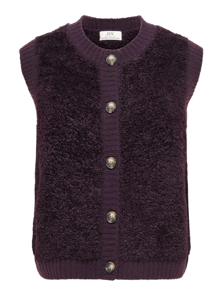 JDYEIRA LIFE S/L ON BUTTON VEST KNT NOOS Plum Perfect