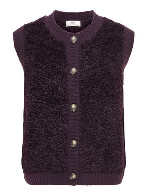 JDYEIRA LIFE S/L ON BUTTON VEST KNT NOOS Plum Perfect