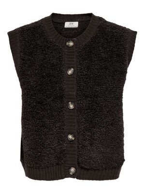 JDYEIRA LIFE S/L ON BUTTON VEST KNT NOOS Chocolate Torte