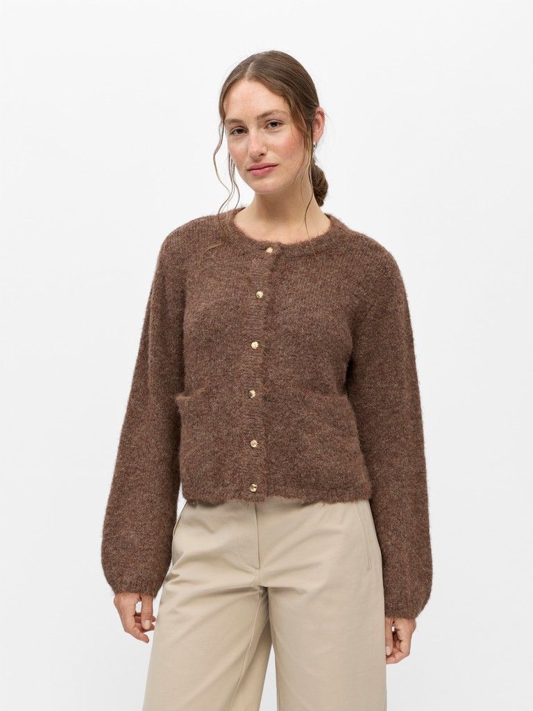 OBJSAGGIA RE L/S KNIT CARDIGAN NOOS Carafe/Melange