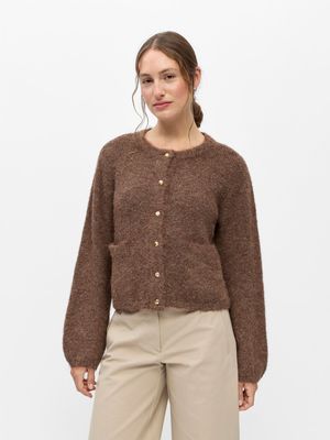 OBJSAGGIA RE L/S KNIT CARDIGAN NOOS Carafe/Melange