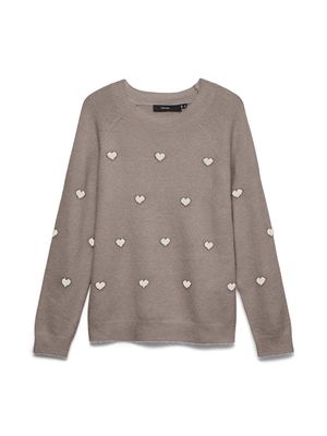 VMDOFFY INTARSIA LS O-NCK PULLOV GA NOOS Moon Rock/W. WHITE H