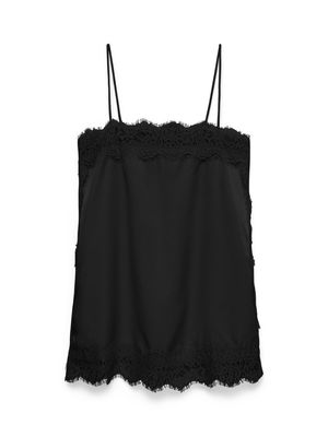 VMCHARM LACE SINGLET WVN BOO Black