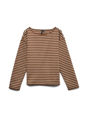 VMABBY LS BOATNECK TOP JRS Cocoa Brown/OATMEAL