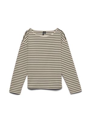 VMABBY LS BOATNECK TOP JRS Oatmeal/FOREST NIGHT