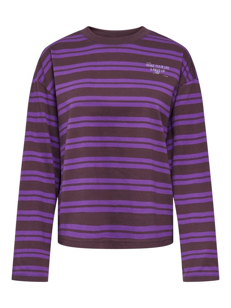 ONLFREJA L/S STRIPE TOP CC JRS Plum Perfect/Freja n