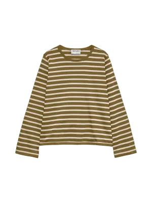 AWCLAUDIA LS O-NECK TOP Breen/BIRCH