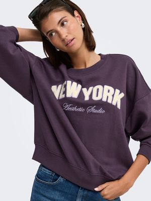 JDYMESA L/S O-NK EMB SWEAT JRS NOOS Plum Perfect/LAVENDE