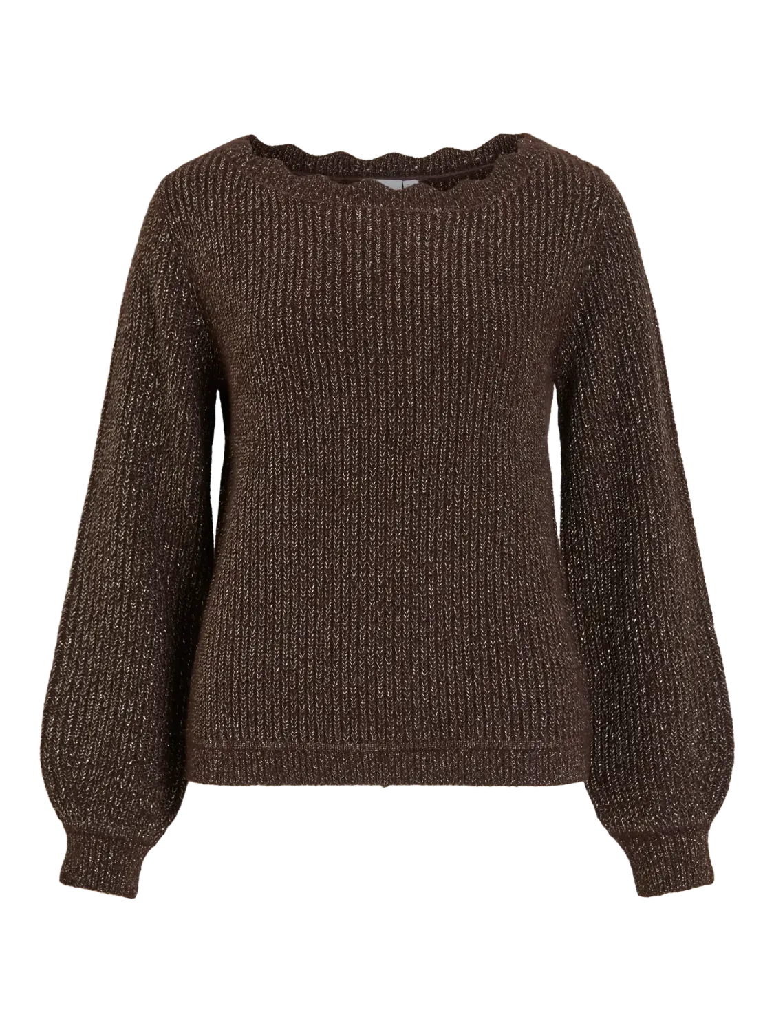 VICUTIE BOATNECK L/S KNIT TOP/PB Coffee Bean/GOLD GLI