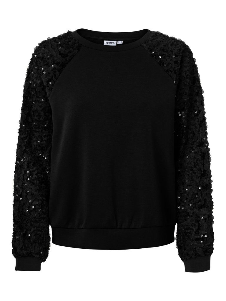 PCERIN LS SEQUINS SCUBA SWEAT JRS BC Black