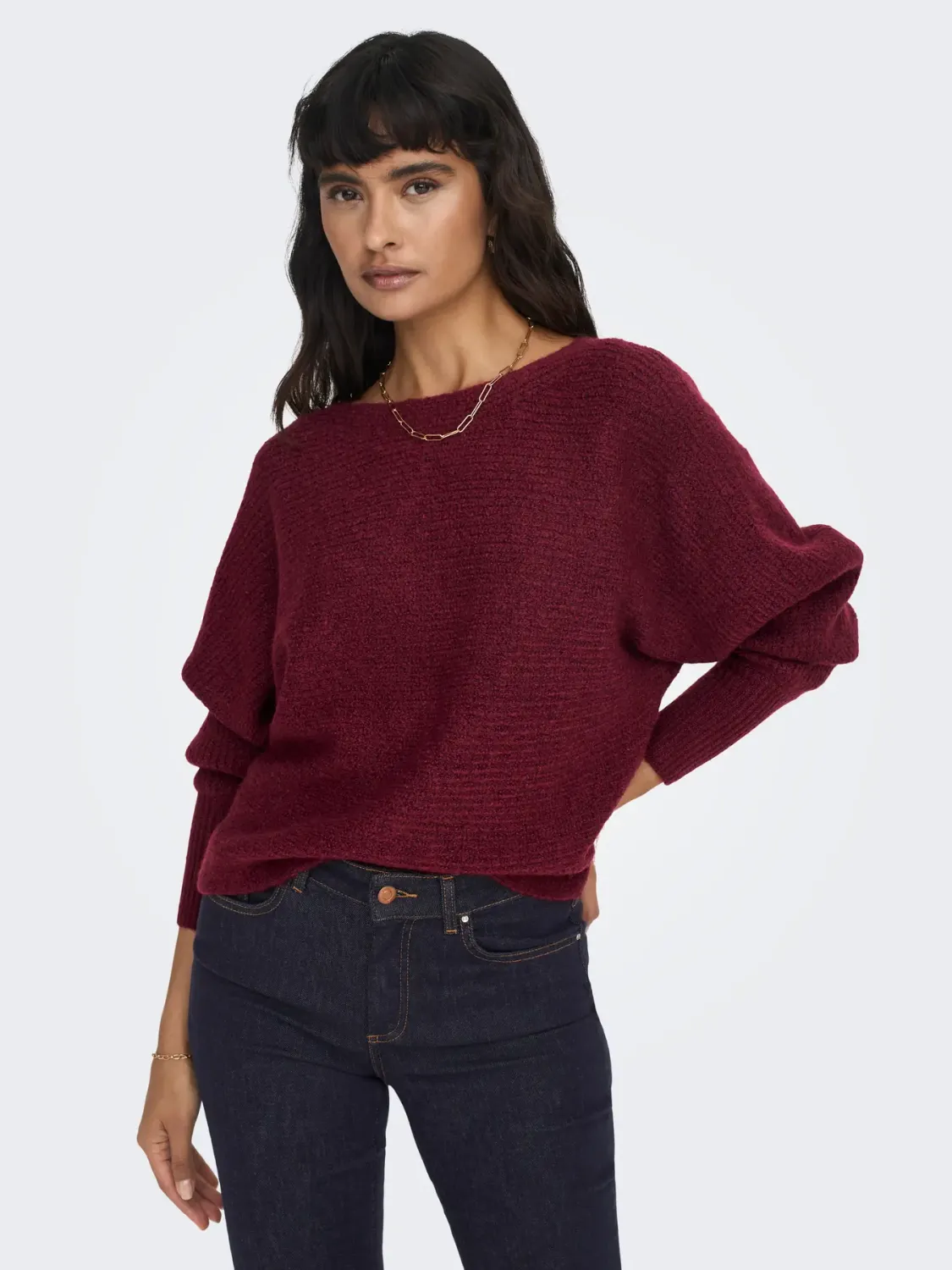 ONLDANIELLA L/S PULLOVER KNT NOOS Cabernet/MELANGE