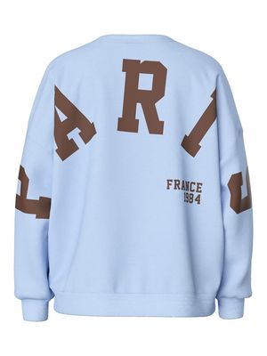 PCCHILLI FANY LS O-NECK OVER. SWEAT JRS Cashmere Blue/PARIS