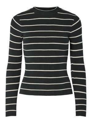 PCMIRA NEW LS O-NECK KNIT NOOS BC Darkest Spruce/BIRCH