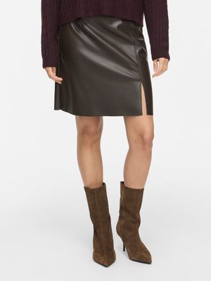 NMCLARA PENNY COATED HW SLIT SKIRT NOOS Demitasse