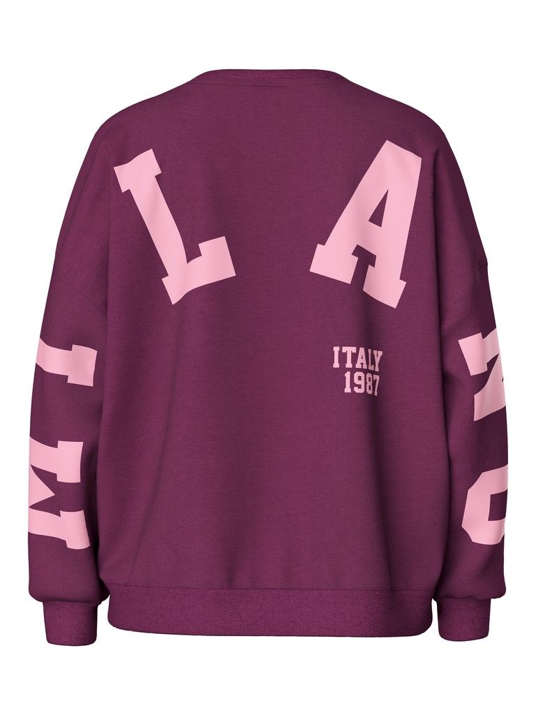PCCHILLI FANY LS O-NECK OVER. SWEAT JRS Pickled Beet/MILANO