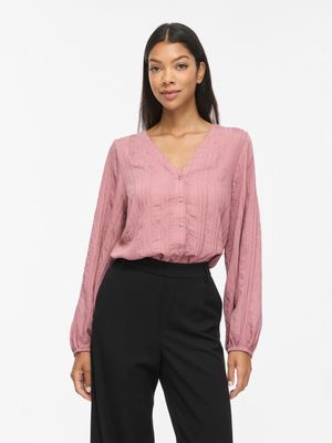 VIVERA V-NECK L/S SHIRT/TES Nostalgia Rose