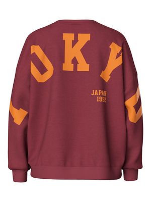PCCHILLI FANY LS O-NECK OVER. SWEAT JRS Tawny Port/TOKYO