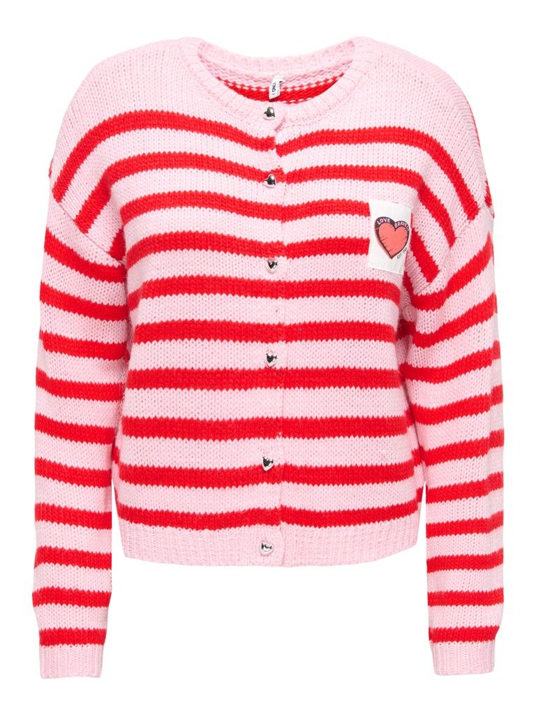 ONLMAILEY LS DETAIL O-NECK CARDI CS KNT Orchid Pink/High Ris